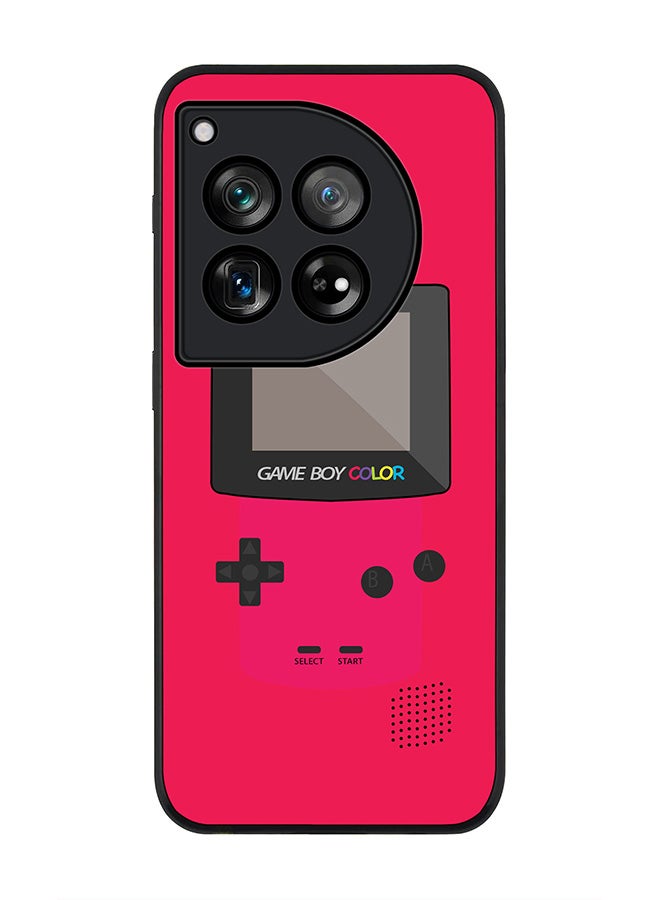 Stylizedd Rugged Black edge case for OnePlus 12R / OnePlus Ace 3 5G, Slim fit Case Flexible Rubber Edges Anti Drop TPU Gel Thin Cover - Gameboy Color - Pink - Image 1