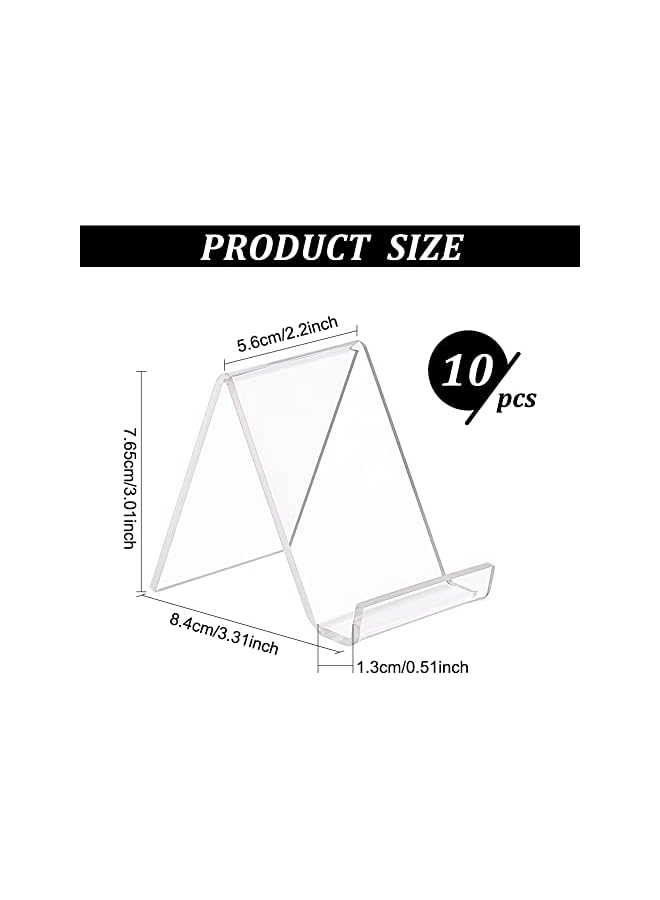 The Bros 10 قطع حامل عرض الكتب الأكريليكي الشفاف، حامل صور ألبوم الكتيبات بشكل NC الشفاف مع ظهر مسطح لعرض وتنظيم الكتب (43x41x15 بوصة) - Image 3