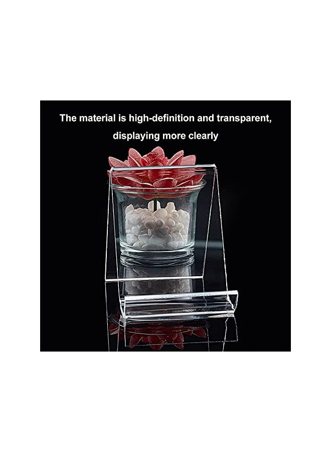 The Bros 10 قطع حامل عرض الكتب الأكريليكي الشفاف، حامل صور ألبوم الكتيبات بشكل NC الشفاف مع ظهر مسطح لعرض وتنظيم الكتب (43x41x15 بوصة) - Image 5