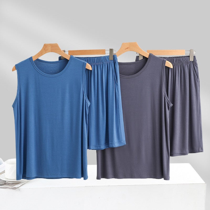 Men's Modal Vest & Shorts Set Summer Thin Loungewear 2-Piece - Image 4