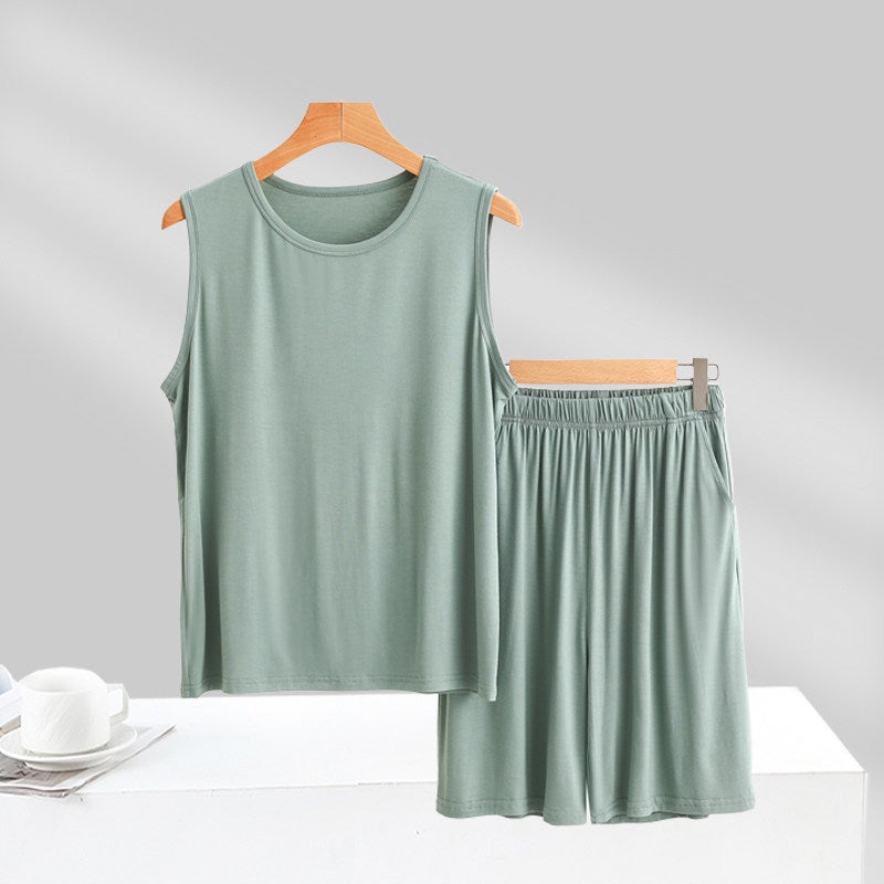Men's Modal Vest & Shorts Set Summer Thin Loungewear 2-Piece - Image 2