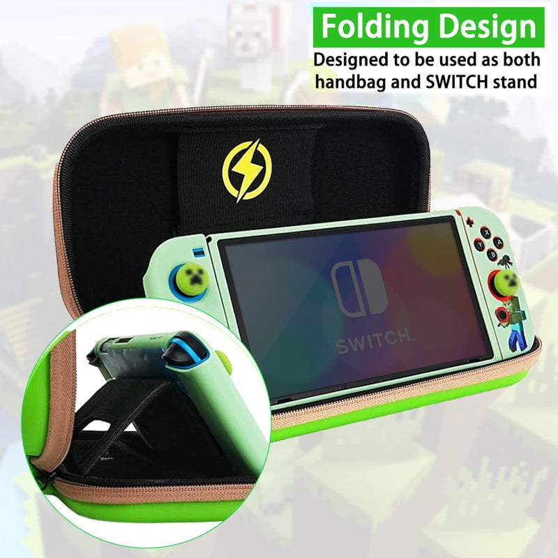 TIKOdirect Carrying Case Accessories for Switch(Original Model) 2017, Portable Travel Case with Soft Protective Cover, Screen Protectors and Thumb Grip caps, Green - Image 4