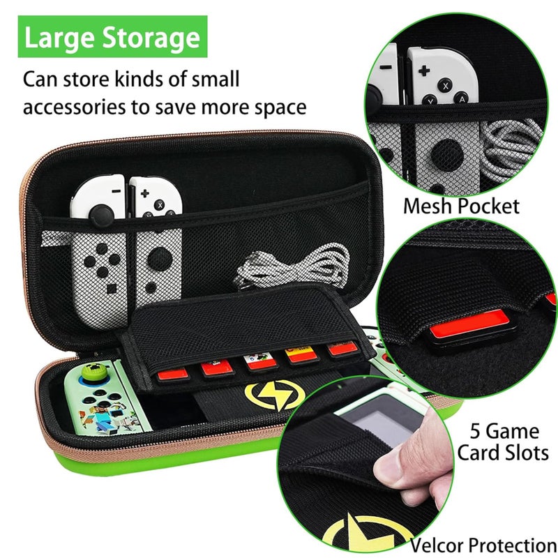 TIKOdirect Carrying Case Accessories for Switch(Original Model) 2017, Portable Travel Case with Soft Protective Cover, Screen Protectors and Thumb Grip caps, Green - Image 2