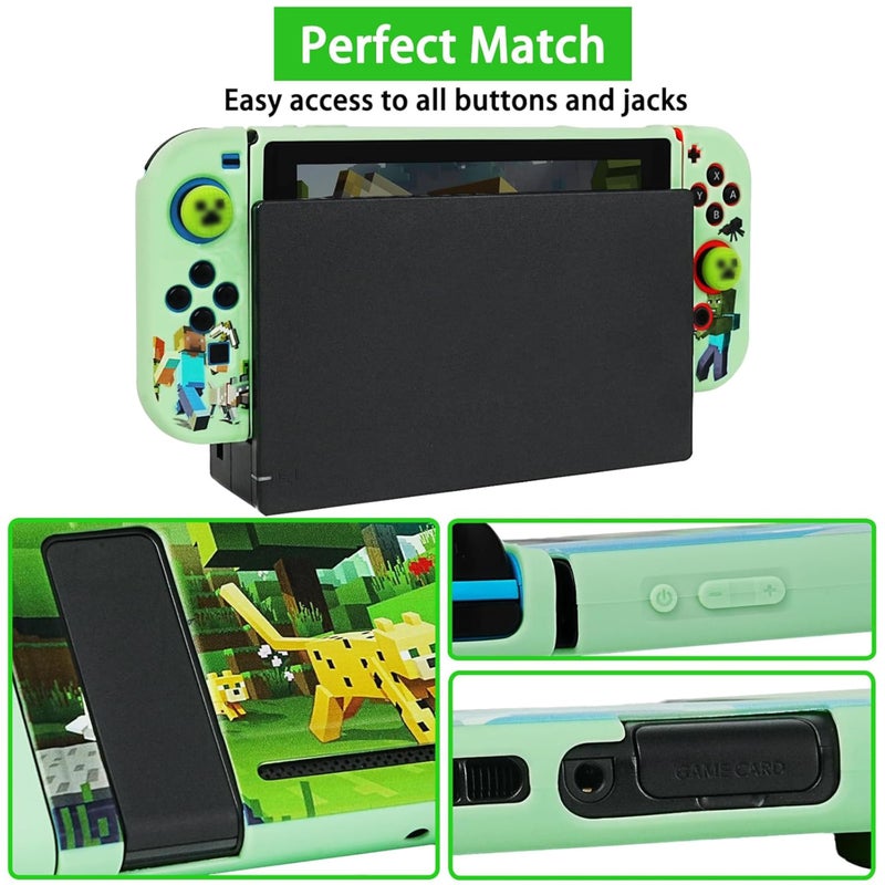 TIKOdirect Carrying Case Accessories for Switch(Original Model) 2017, Portable Travel Case with Soft Protective Cover, Screen Protectors and Thumb Grip caps, Green - Image 3
