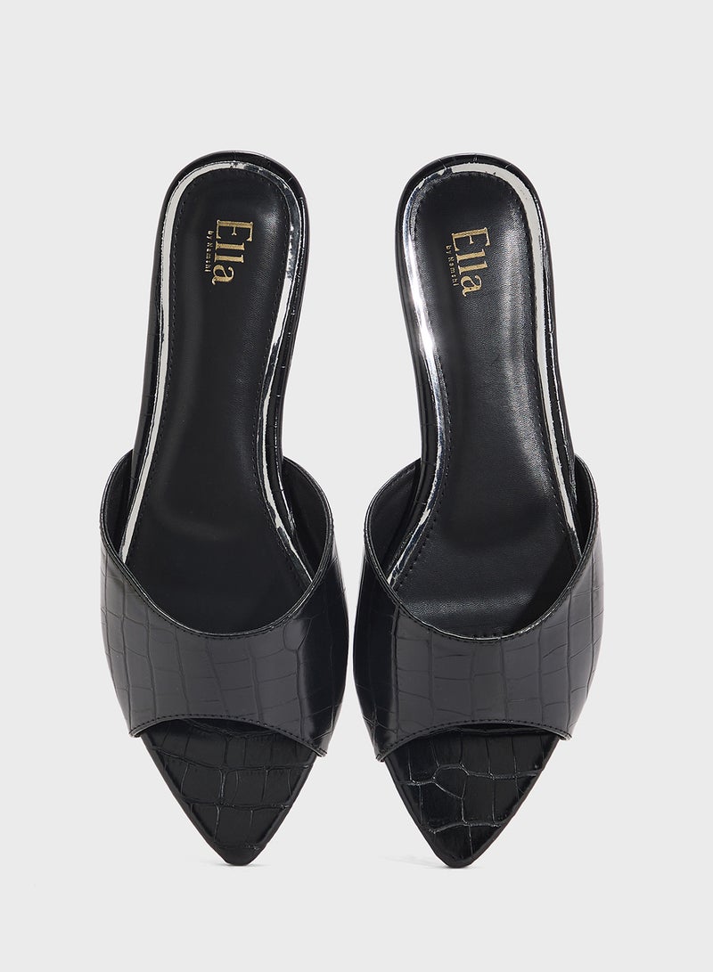ELLA Croc Effect Flat Sandal  - Image 4