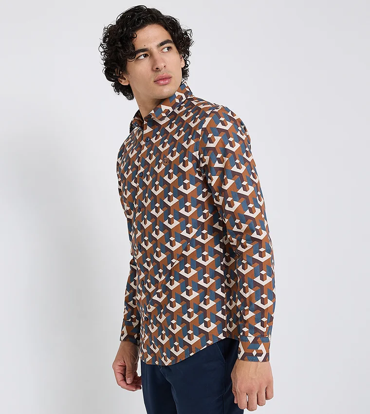 Ben Sherman  Ben Sherman Men's Long Sleeve Geometric Shirts for Men | Best Price UAE
