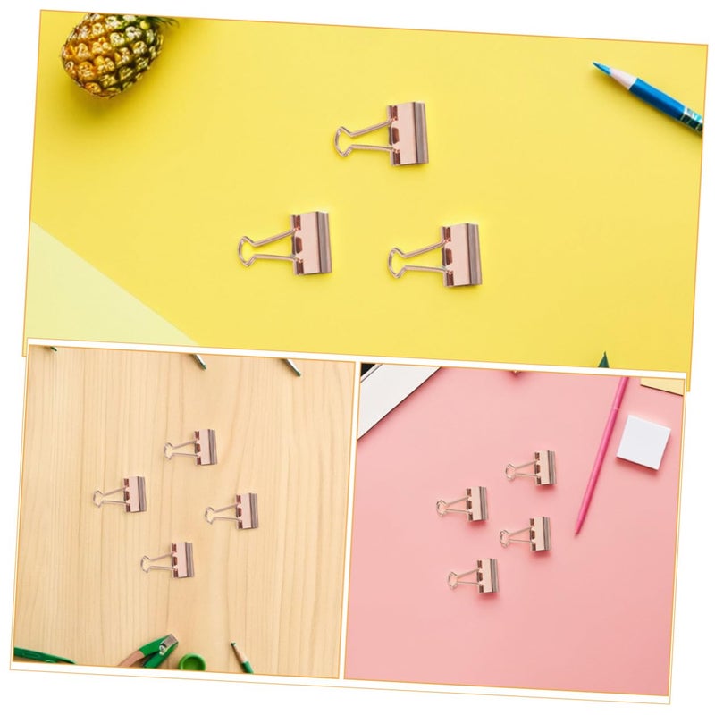 Rose Gold Heavy Duty Metal Binder Clips 19mm 100pcs For Office School Home Paper Organization - Image 4