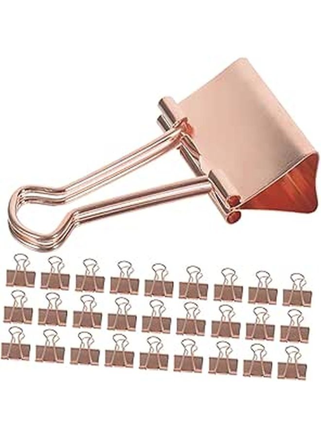 Rose Gold Heavy Duty Metal Binder Clips 19mm 100pcs For Office School Home Paper Organization - Image 1