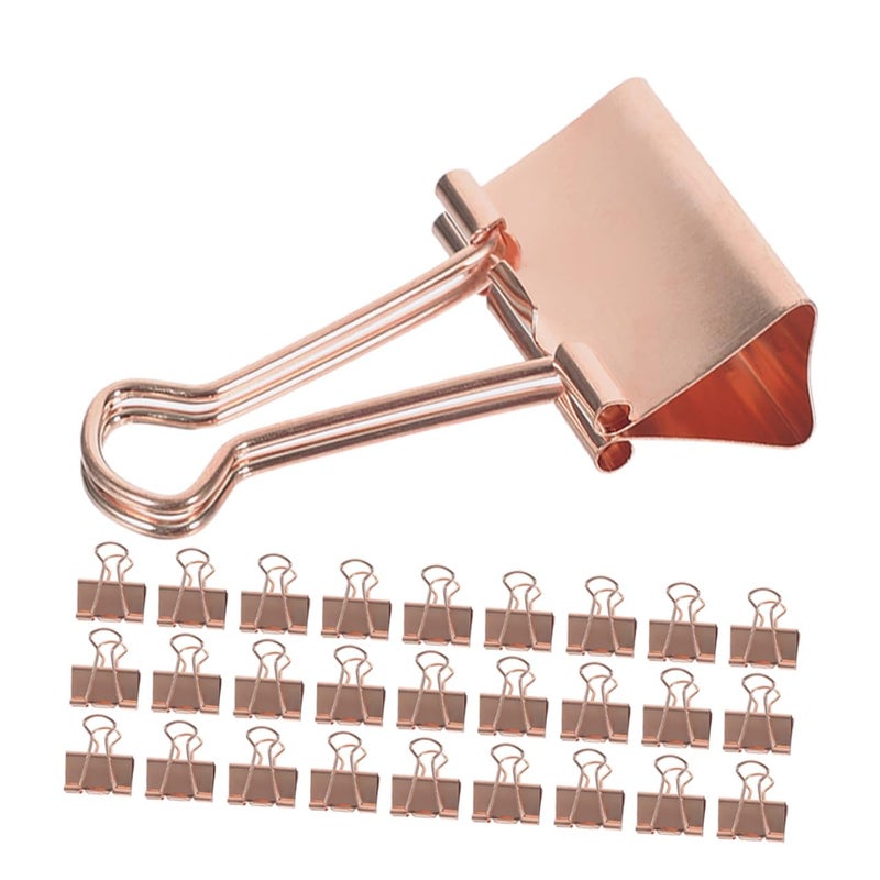 Rose Gold Heavy Duty Metal Binder Clips 19mm 100pcs For Office School Home Paper Organization - Image 2