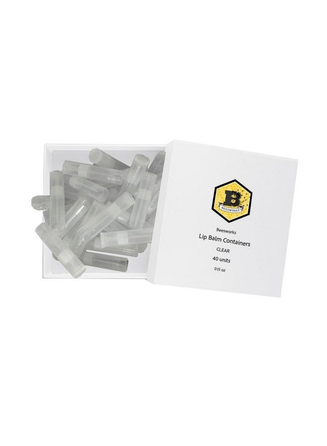 Beesworks Lip Balm Containers Round Tubes Pack Of 40 Clear 0.15Oz Containers With Caps Made In Usa For Diy Lip Stick Homemade Lip Balms - Image 1