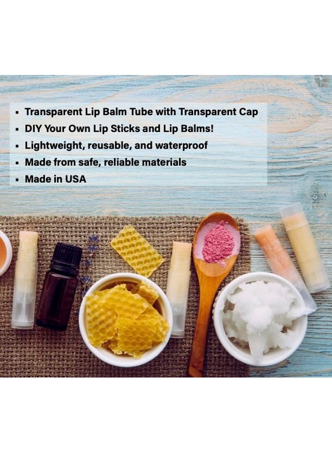 Beesworks Lip Balm Containers Round Tubes Pack Of 40 Clear 0.15Oz Containers With Caps Made In Usa For Diy Lip Stick Homemade Lip Balms - Image 2