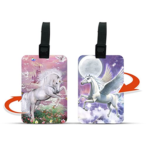 Ultra 3D Luggage Tag for Suitcase & School Bags | Pack of 2 | Colourful Unicorn Theme - Image 1