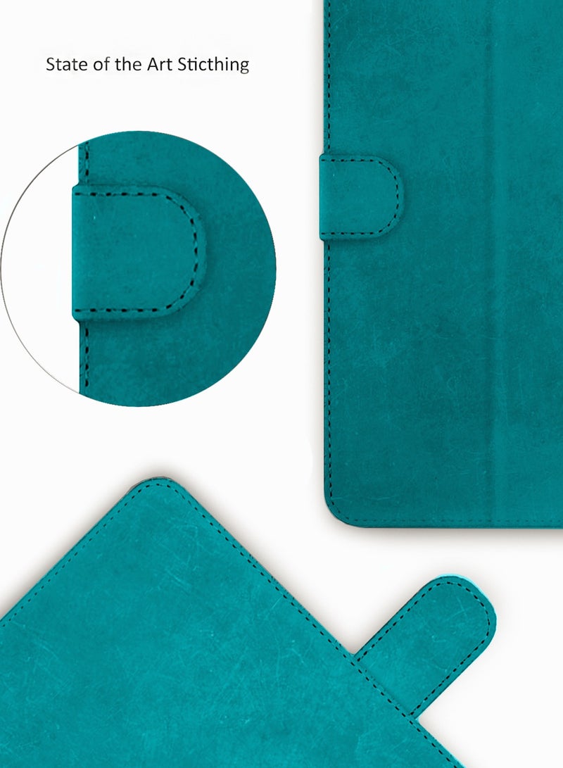 Wtech PU Leather Magnetic Closure Flip Case Cover For Samsung Galaxy Tab S9 5G 2023 / Tab S9 FE 2023 (11 Inch) X710 X716B / Tab S10 FE 2025 / Samsung Galaxy Tab S11 2025 - Sea Green - Image 3