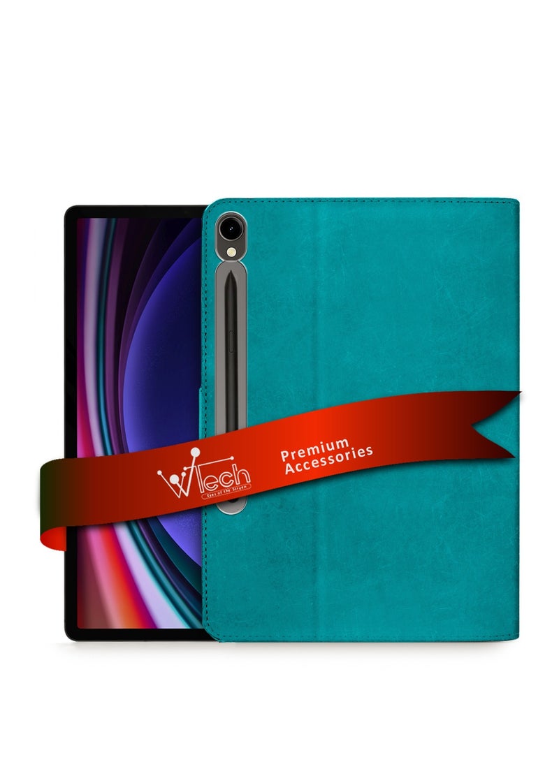 Wtech PU Leather Magnetic Closure Flip Case Cover For Samsung Galaxy Tab S9 5G 2023 / Tab S9 FE 2023 (11 Inch) X710 X716B / Tab S10 FE 2025 / Samsung Galaxy Tab S11 2025 - Sea Green - Image 1