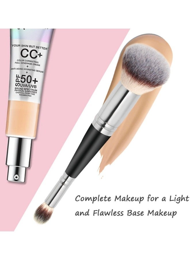 Generic Double Ended Makeup Brushes, Flawless Round Brush for Foundation and Concealer, Double Ended Makeup Brush for Blending Powder,  - Image 2