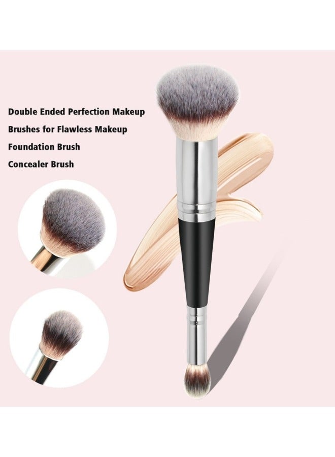 Generic Double Ended Makeup Brushes, Flawless Round Brush for Foundation and Concealer, Double Ended Makeup Brush for Blending Powder,  - Image 5