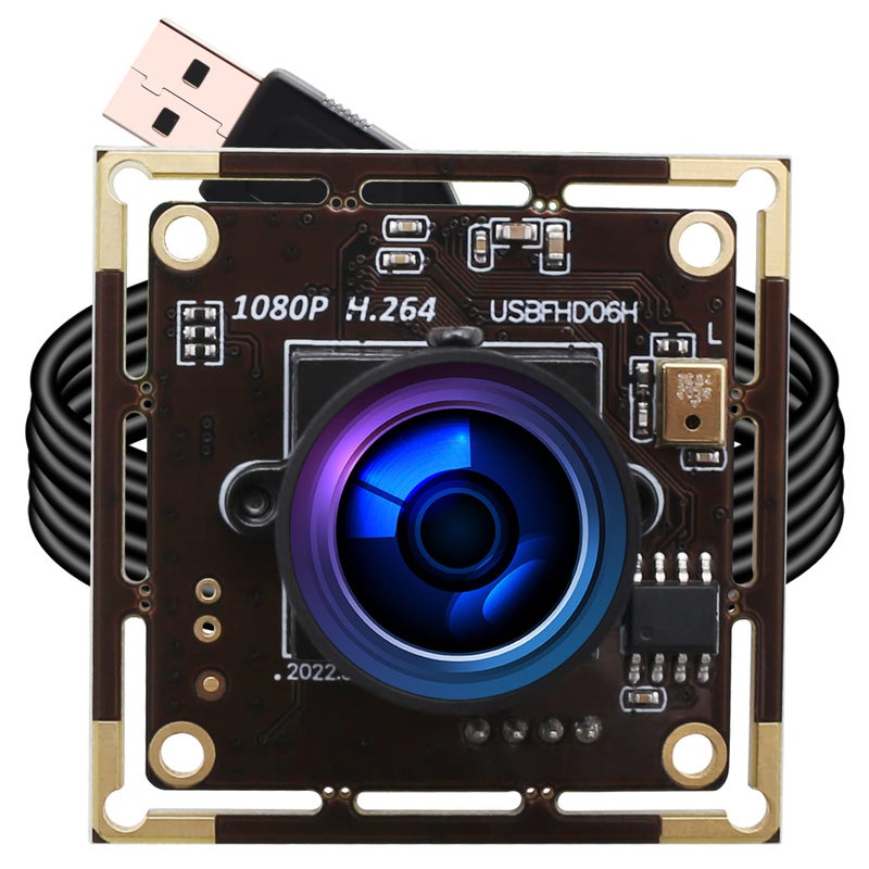 ELP Sony IMX323 Sensor Mini Wide Angle USB Camera Module with Microphone 170degree Fisheye Lens HD 1080P 0.01Lux Low Light Video Audio PC Camera UVC H.264 USB2.0 Embedded Webcam Board for Computer - Image 1