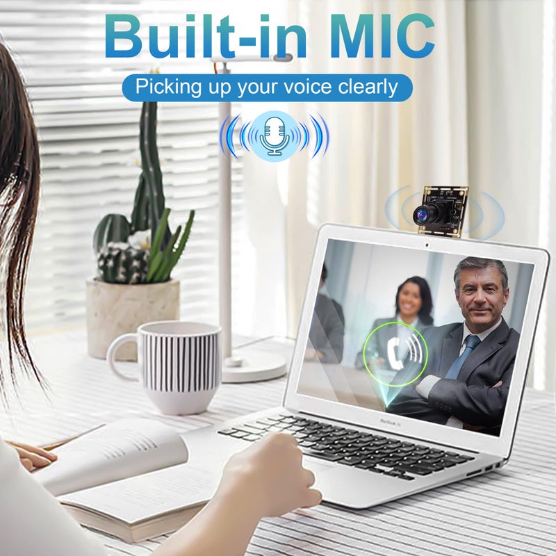 ELP Sony IMX323 Sensor Mini Wide Angle USB Camera Module with Microphone 170degree Fisheye Lens HD 1080P 0.01Lux Low Light Video Audio PC Camera UVC H.264 USB2.0 Embedded Webcam Board for Computer - Image 5