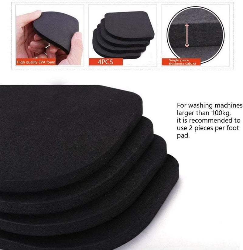 mythos MYTHIS Anti Vibration Pads for Washing Machine Featuring 3D TrianGrip & Free Level Tool - Larger Opening Fits All Washer Feet - Stops Moving, Walking - Prevents Noise, Vibration Transfer (Set of 4)  - Image 3