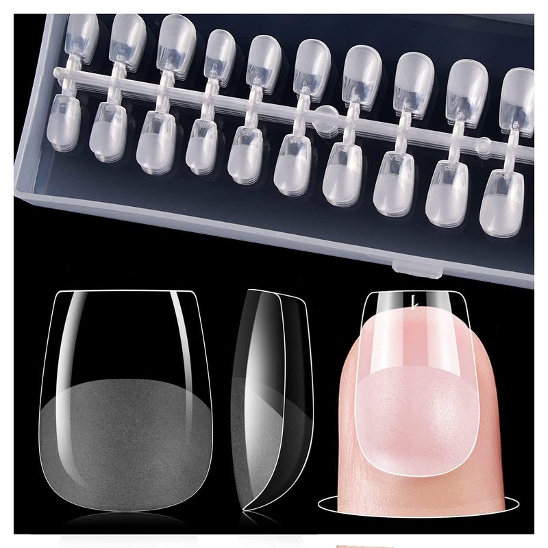 Gelike EC Extra Short Soft Gel Nail Tips Kit for Soak Off Nail ExtensionsFull CoverCoffin ShapedPrebuff PMMA ResinClear UltraThin Design15 Sizes240 Pieces