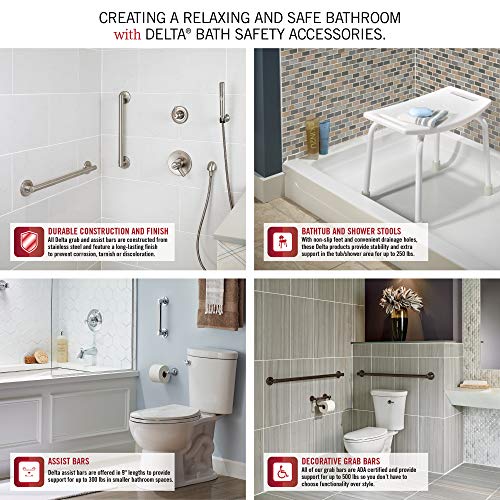 DELTA FAUCET 41718-SS Transitional Grab Bar, 18-Inch, Brilliance Stainless - Image 5