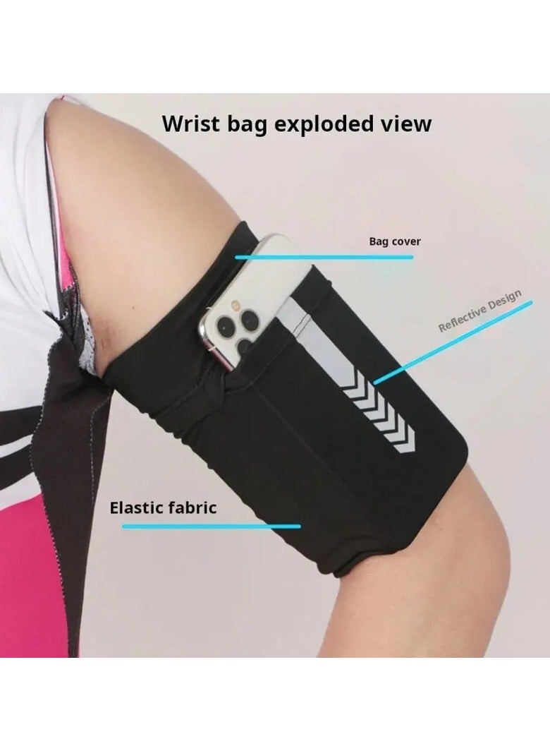ارواق حزام يد للهاتف الخلوي، حزام يد رياضي خارجي، متعدد الوظائف، قابل للتمدد ومناسب لحقيبة الذراع ذات السعة الكبيرة - Image 2