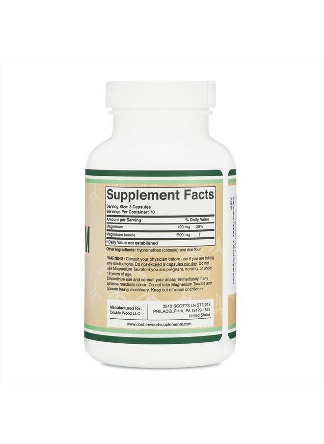 Magnesium Taurate, 1,500mg per Serving, 210 Capsules