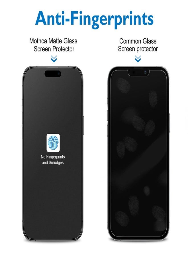 Mothca 2 Pack Matte Glass Screen Protector for iPhone 16 [6.1 inch] + 2 Pack Camera Lens Protector, Anti-Glare & Anti-Fingerprint Case Friendly Tempered Glass Film, Bubble Free, Smooth as Silk - Image 3