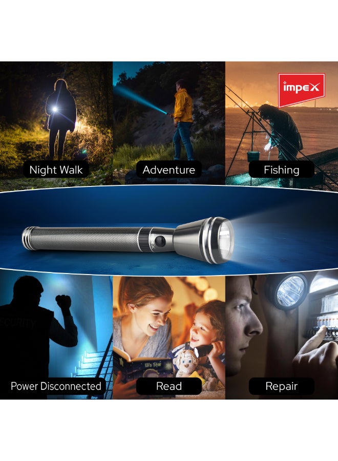 Impex 3-Piece Rechargeable LED Flashlight Set Black 940grams - Image 5