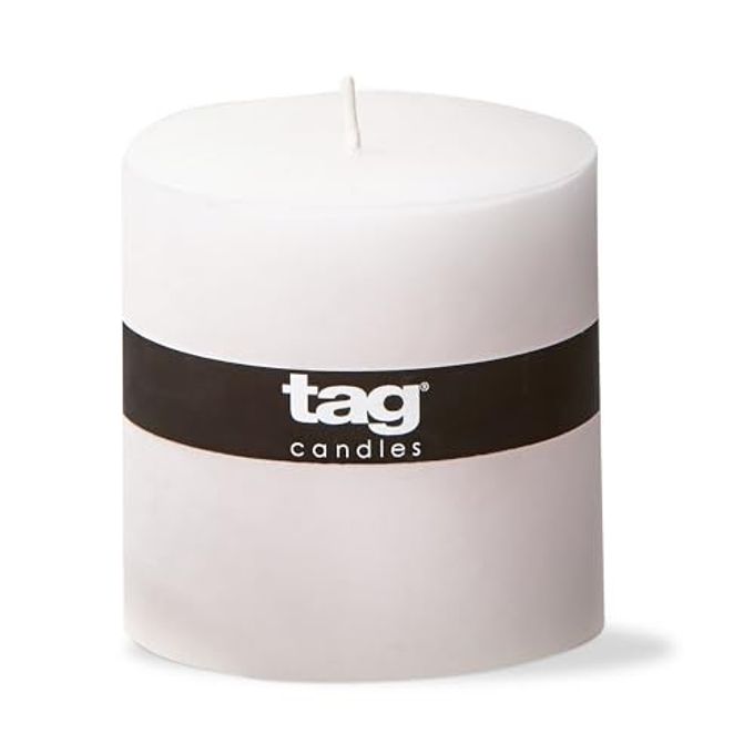 tag Chapel 4X4 White Pillar Paraffin Wax Candle Unscented Drip-Free Long Burning 75 Hours For Home Decor Wedding Parties Dining Dinner Kitchen Table Tabletop Living Room End Table Decor Decoration 4x4 - Image 4