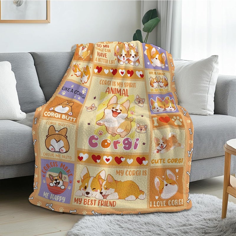 Corgi Blanket Gifts for Corgi Lovers, Corgis Blanket for Women, Men, Kids, Soft Flannel Blankets for Couch, Bed, Dog Lovers, Gifts for Christmas Thanksgiving 50x60 - Image 3