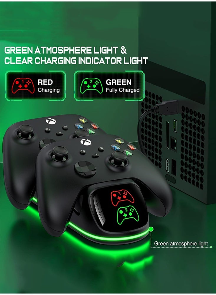 دوبي حزمة بطارية Xbox Controller، شحن سريع 2x 4800mWh حزمة بطارية Xbox قابلة لإعادة الشحن محطة شحن USB لـ Xbox Series X|S/Xbox One Elite Controller - Image 3