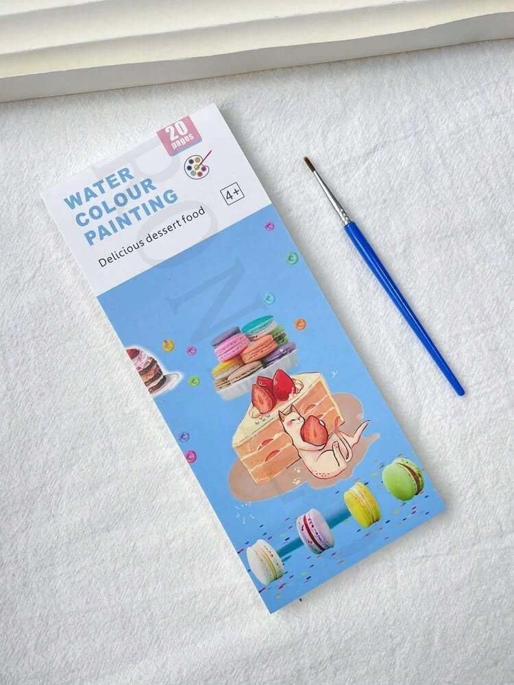RONFILD Watercolor Painting Books for Beginners Pocket 20 Pages Book with 1 Paint Brush Hours of Painting Fun for ChildrenSheet Cartoon Watercolor Paint Book Gift for Kids 3 - Image 1