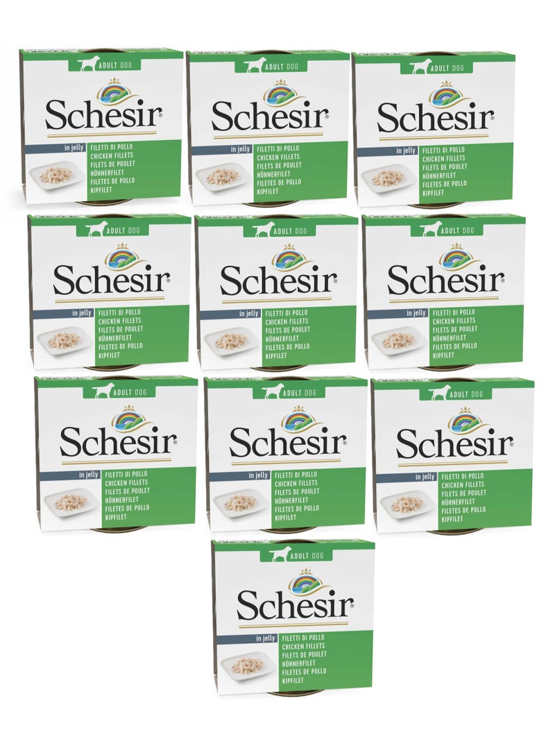 شيسر عبوة من 10 قطع طعام رطب للكلاب - فيليه دجاج 10 × 150 جم