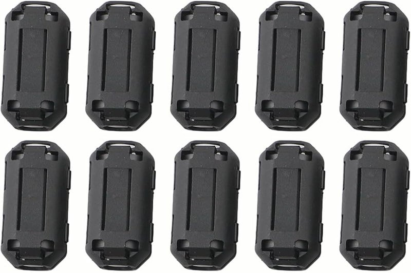 10 Pcs Ferrite Core Cable Clips 7mm Black Noise Suppressor for USB Keyboard Headset - Image 2