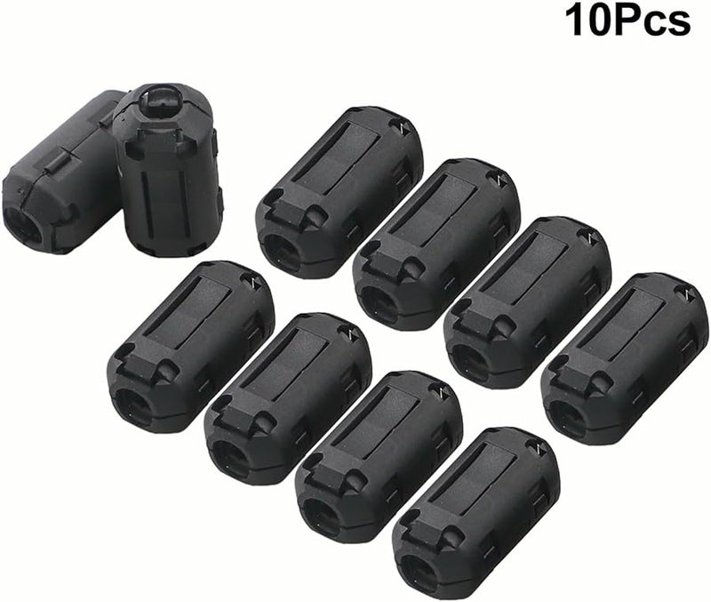 10 Pcs Ferrite Core Cable Clips 7mm Black Noise Suppressor for USB Keyboard Headset - Image 4