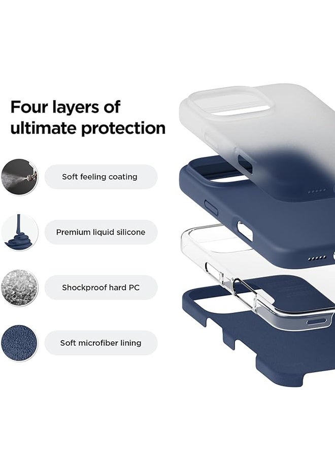 Liquid Silicone Case Cover for Apple iPhone 16 Pro, Anti Scratch Shockproof Cover, Comfortable Hold Touch Feeling and Anti-fingerprint - Denim Blue - Image 3