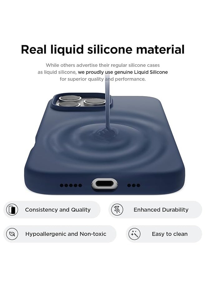 Liquid Silicone Case Cover for Apple iPhone 16 Pro, Anti Scratch Shockproof Cover, Comfortable Hold Touch Feeling and Anti-fingerprint - Denim Blue - Image 2