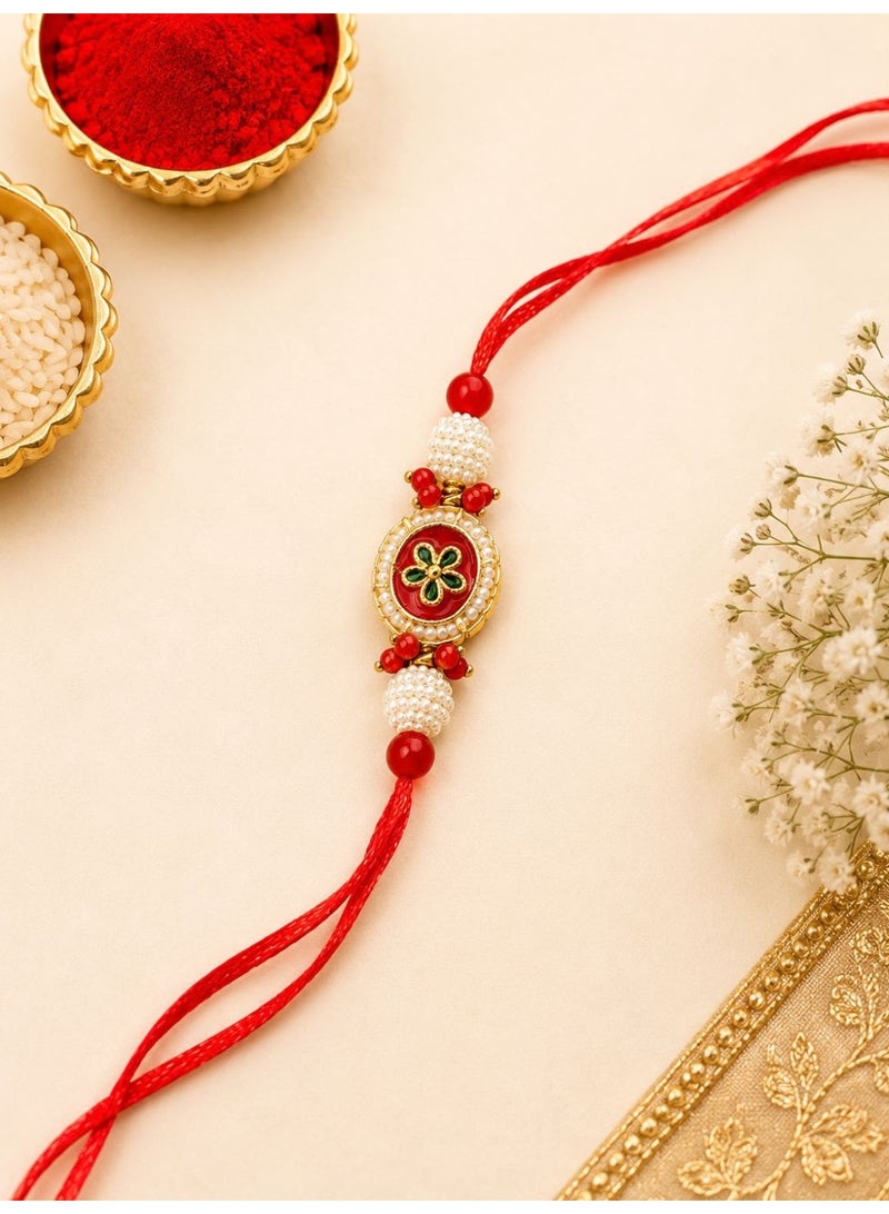 Bhaiya Rakhi with Decorative Medallion and Beads