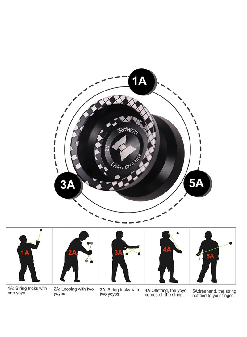 Professional Yoyo Set with Durable Aluminum YoYo Ball, Yoyo Glove and 5 Strings for Beginners and Kids  - Image 3