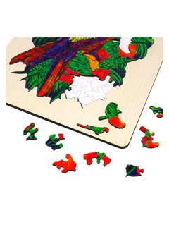 FOFA FOFA Toys Wooden Eco-Friendly Kids Jigsaw Puzzle Game - Parrot Face Educational Board Learning 3 4 5 Years Old Girls Boys Gifts Travel Toy  - Image 3