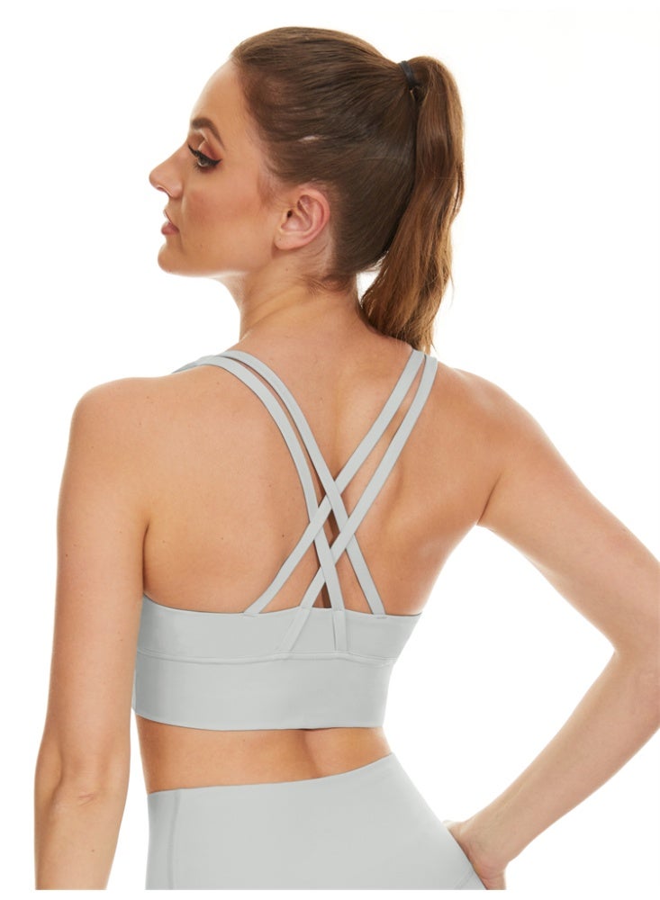 general Nylon Sports Bra Women Yoga Crop Tops Backless Cross Gym Fitness Underwear Push Up Sexy Workout Running Tops Female - Image 1