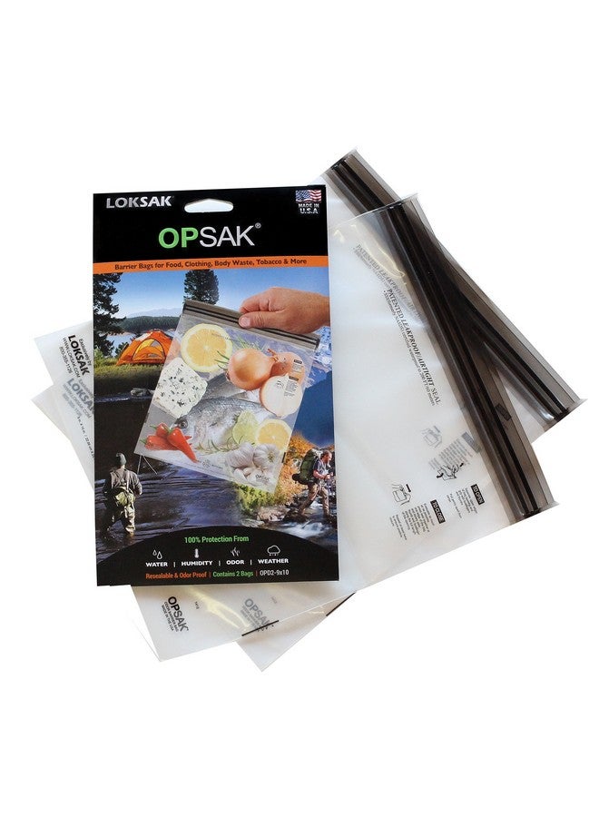 Loksak Opsak Bags Odorproof Dry Bags For Backpacking, Hiking And Storage Resealable Reusable And Recyclable Storage Bags (2 Pack 9In X 10In) - Image 1