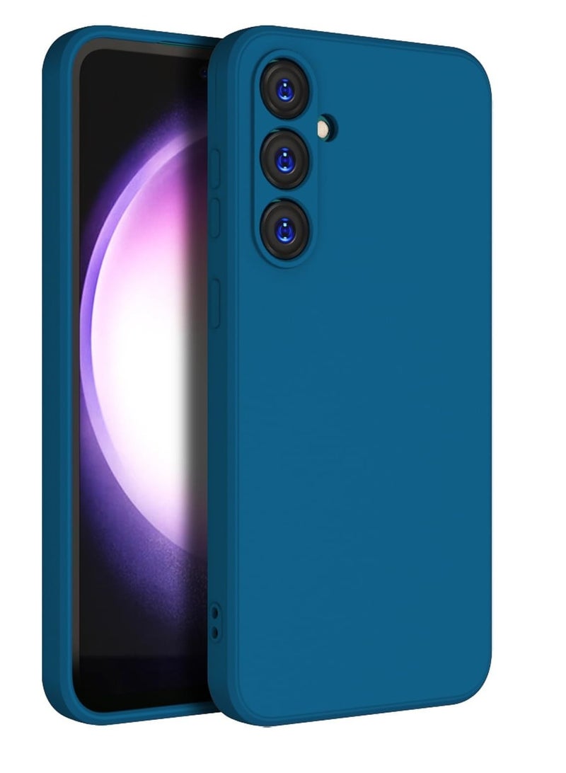 Samsung Galaxy M16 5G F16 5G Liquid Silicon Case Soft Microfiber Lining Cushion Slim Shell Shockproof Protective Soft Gel Rubber Matte Finish Camera Protection Case for Samsung Galaxy M16 Blue