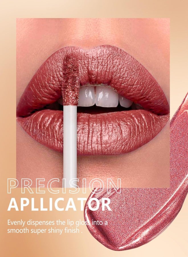 MAKI YIKA Red Lipstick for Women Metallic Lipsticks Glitter Long Lasting Lipstick No Smudge No Transfer Liquid Pink Lip Gloss (BR05 Victoria) - Image 4