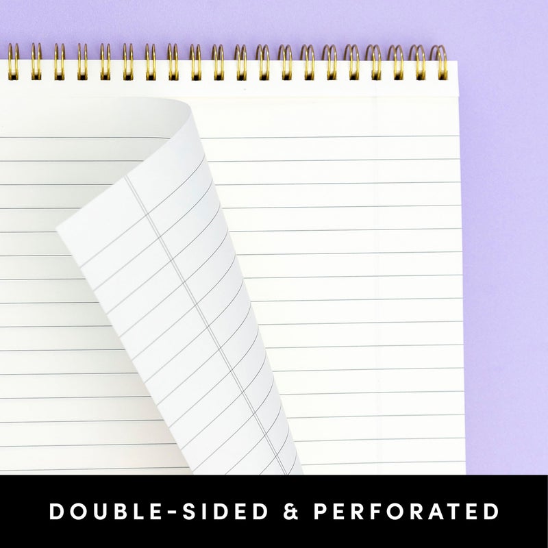 PAPERAGE Top Bound Spiral Notebook, 3 Pack, Lined Notepad, (Lavender/Blush/Light Grey), 70 Sheets (140 Pages) Per Notebook, Wide/Legal Ruled, 8.5 inches x 11 inches - Image 4