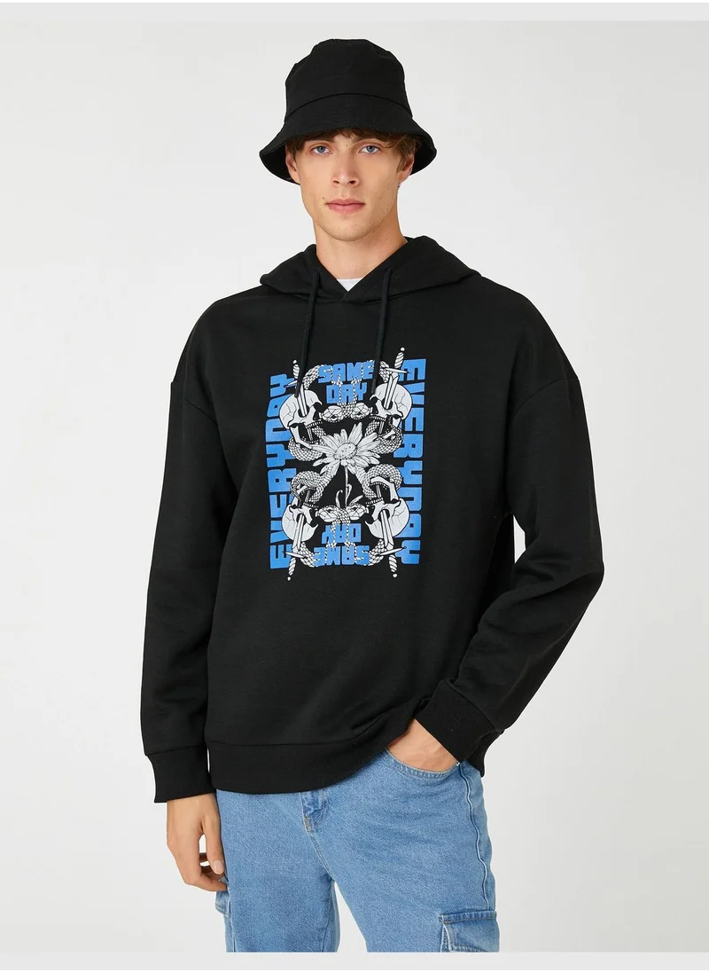 كوتن Oversized Sweatshirt Skull Printed