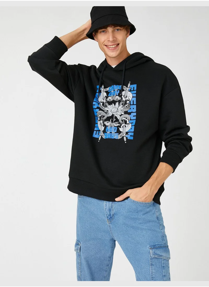 كوتون Oversized Sweatshirt Skull Printed