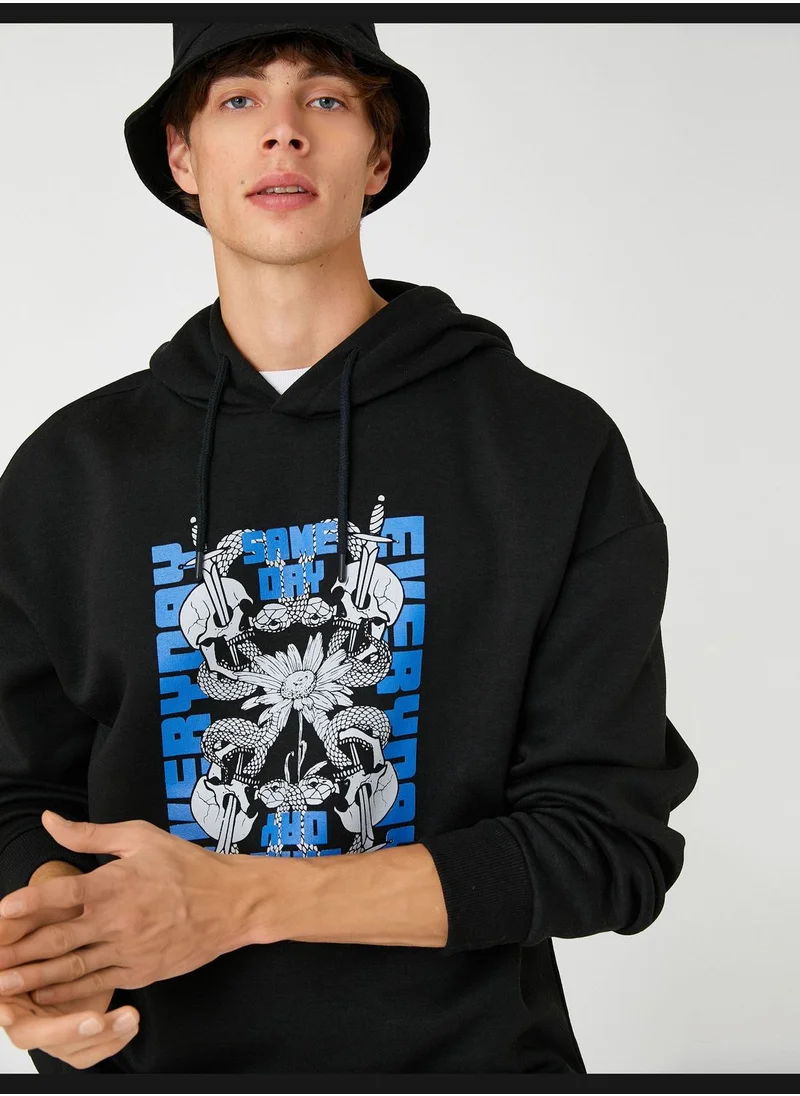 كوتون Oversized Sweatshirt Skull Printed