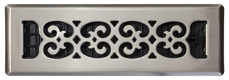Decor Grates SPH210-NKL 2 10-Inch Scroll Floor Register, 2x10, Brushed Nickel Finish - Image 2